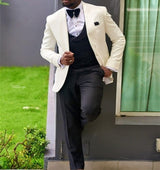 Slim Fit One Button Peak Blue Lapel Men Suits