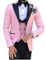Slim Fit One Button Peak Blue Lapel Men Suits