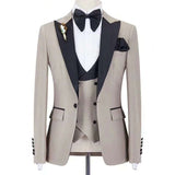 Slim Fit One Button Peak Blue Lapel Men Suits