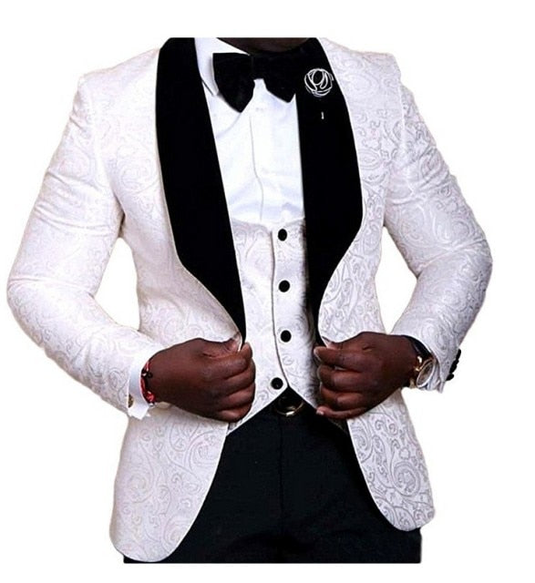Slim Fit One Button Peak Blue Lapel Men Suits