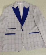 Slim Fit One Button Peak Blue Lapel Men Suits