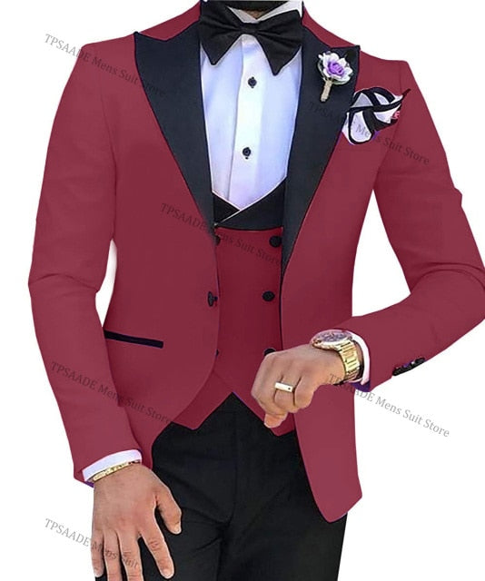 Custom 3 Pieces Wedding Men Suit