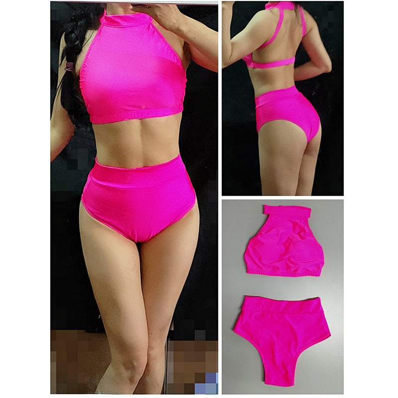 Sexy High Waist Shorts Split  Suit