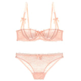 1/2 Cup Underwear Gathered Intimates Half Cup Bra Set