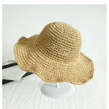 Folding Straw Visor Holiday Cool Summer Hat
