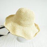 Folding Straw Visor Holiday Cool Summer Hat