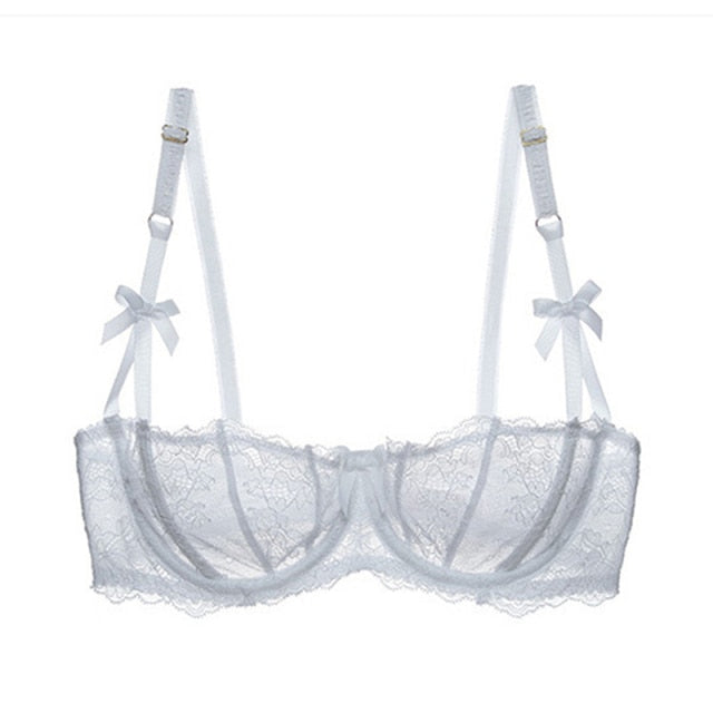 C D Cup Sexy Embroidery Lingerie Lace Bra