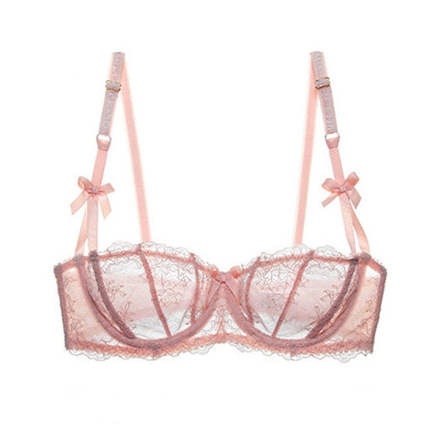 C D Cup Sexy Embroidery Lingerie Lace Bra