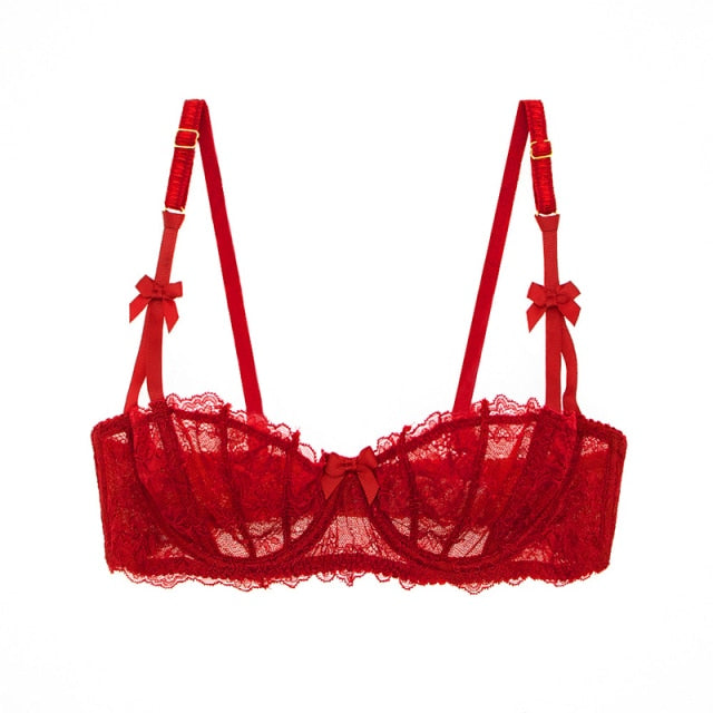 C D Cup Sexy Embroidery Lingerie Lace Bra