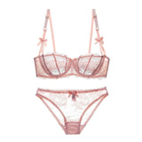 C D Cup Sexy Embroidery Lingerie Lace Bra