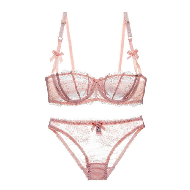 C D Cup Sexy Embroidery Lingerie Lace Bra