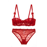 C D Cup Sexy Embroidery Lingerie Lace Bra