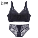 Roseheart Yellow Lace One-Piece Cotton Panties Bra Sets
