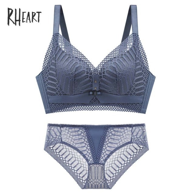 Roseheart Yellow Lace One-Piece Cotton Panties Bra Sets