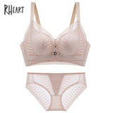 Roseheart Yellow Lace One-Piece Cotton Panties Bra Sets