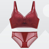 Roseheart Women Fashion Yellow Lace Padded Bras One-Piece Cotton Panties Push Up Bra Sets Underwear Sexy Lingerie Sets