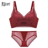 Roseheart Yellow Lace One-Piece Cotton Panties Bra Sets