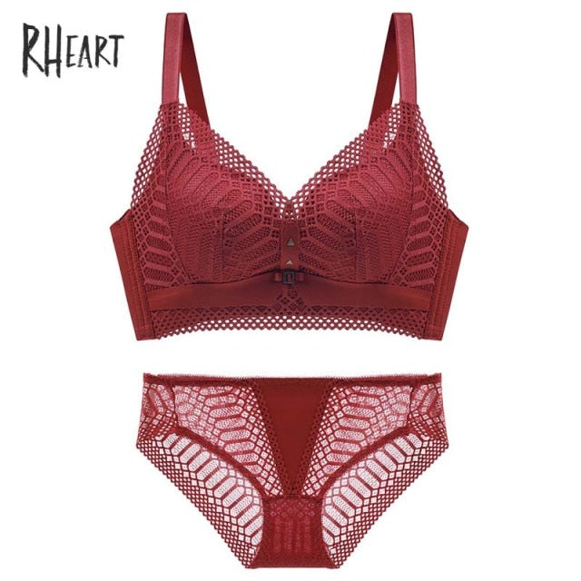 Roseheart Yellow Lace One-Piece Cotton Panties Bra Sets