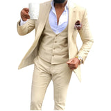 Men‘s 3 Pieces Green Wool Retro Suits
