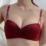 Small Chest Wireless Push Up Underwear Thin Shoulder Strap Bra