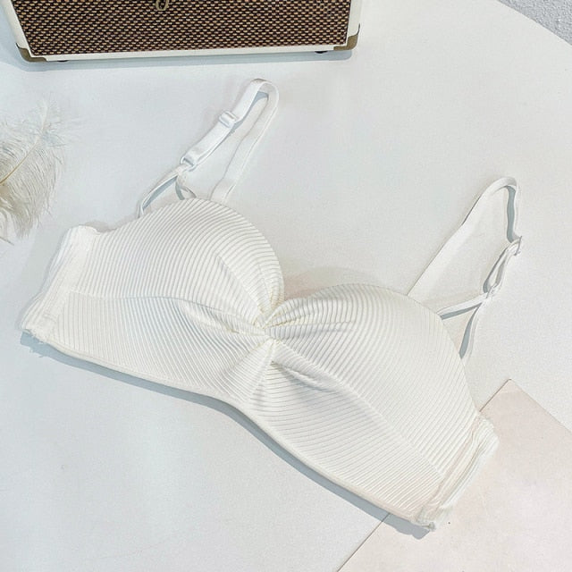 Small Chest Wireless Push Up Underwear Thin Shoulder Strap Bra