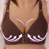 Front Closure Solid Color Brassiere Wireless Bralette Breast Bras