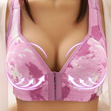 Front Closure Solid Color Brassiere Wireless Bralette Breast Bras