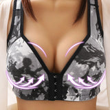 Front Closure Solid Color Brassiere Wireless Bralette Breast Bras