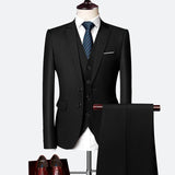 Casual 3 Piece Gentlemen Costume Suits