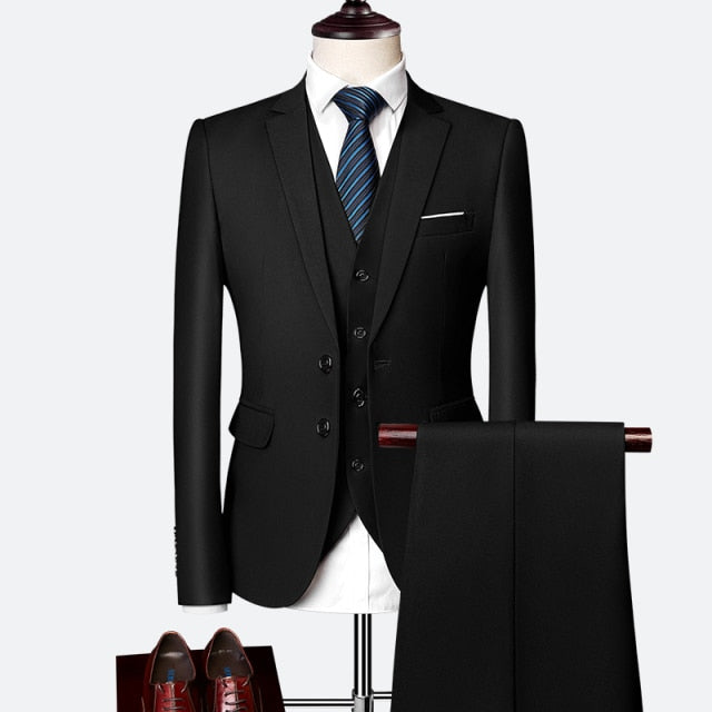Casual 3 Piece Gentlemen Costume Suits