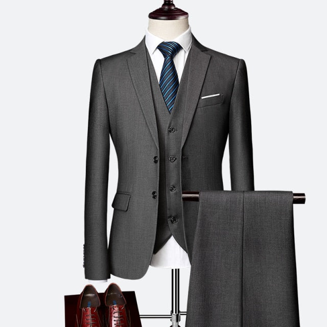Casual 3 Piece Gentlemen Costume Suits