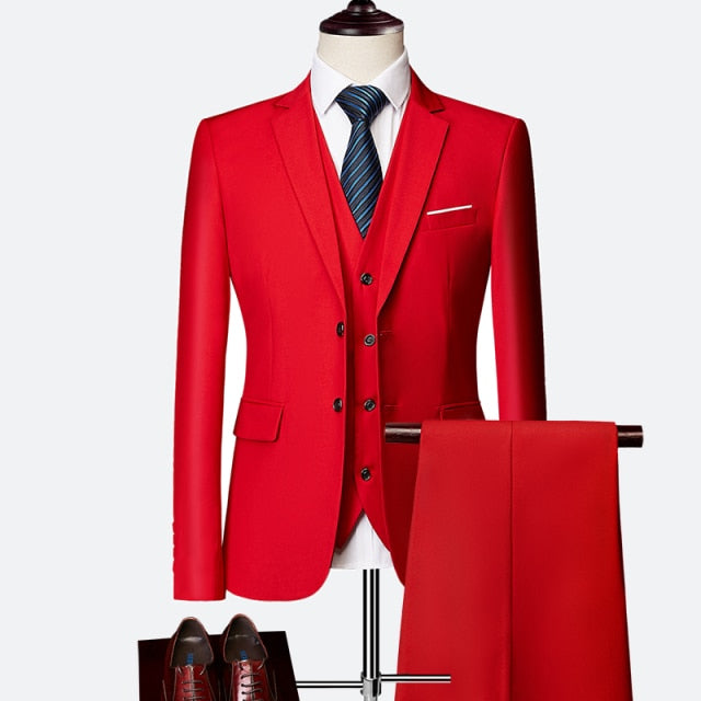 Casual 3 Piece Gentlemen Costume Suits