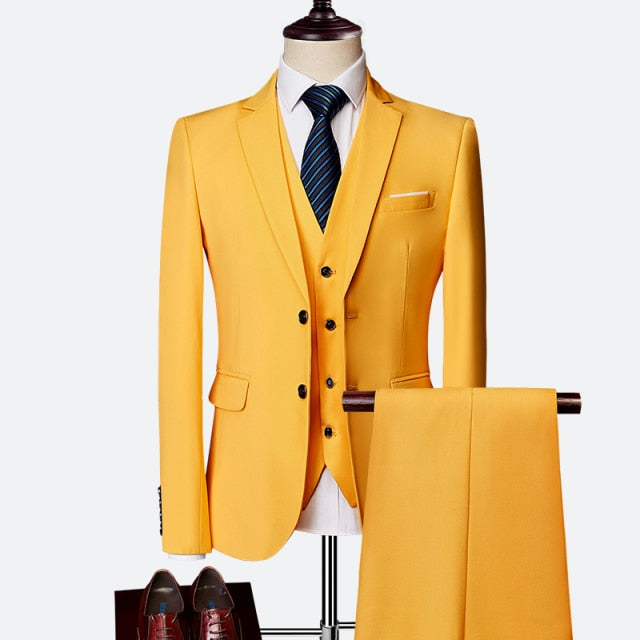 Casual 3 Piece Gentlemen Costume Suits