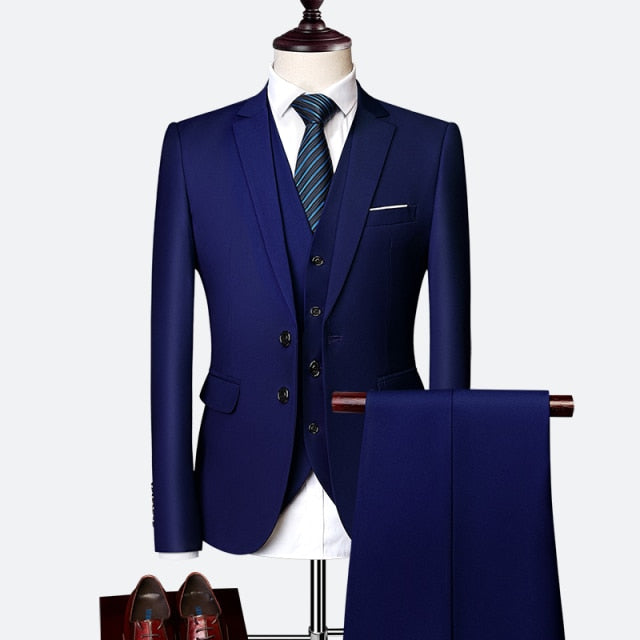 Casual 3 Piece Gentlemen Costume Suits