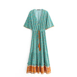 Chic Fashion Floral Print V-neck Cotton Dress