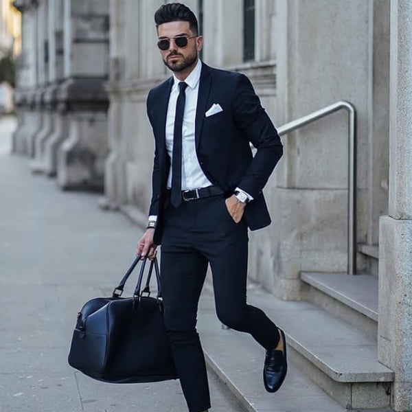 Slim Fit Luxury Men Suit Black