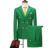 Business Double Breasted Solid Color Suit