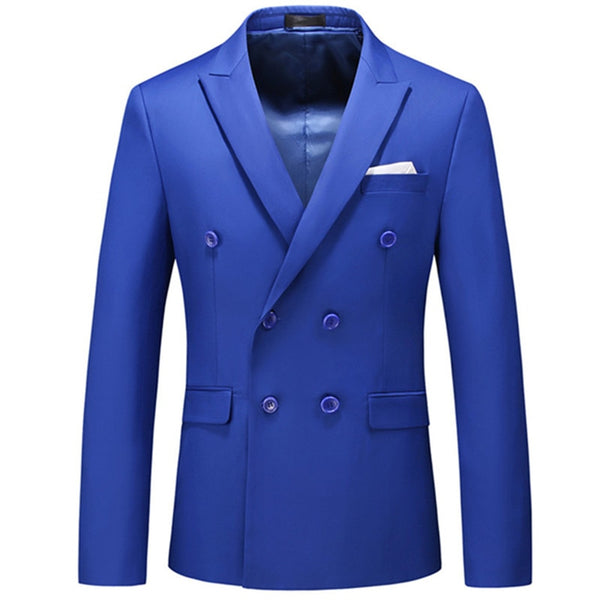 Casual Boutique Business Solid Color Double Breasted Suit