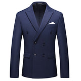 Casual Boutique Business Solid Color Double Breasted Suit