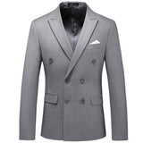 Casual Boutique Business Solid Color Double Breasted Suit