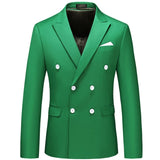 Casual Boutique Business Solid Color Double Breasted Suit