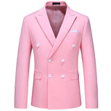 Casual Boutique Business Solid Color Double Breasted Suit