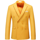 Casual Boutique Business Solid Color Double Breasted Suit