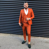 Orange Slim Fit Mens One Button Suits