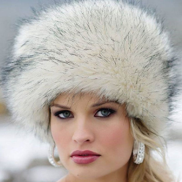 Fashion Women Lady Faux Fox Fur Cossack Style