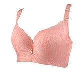 Deep V Full Coverage Brassiere Floral Non Padded Push Up Bra