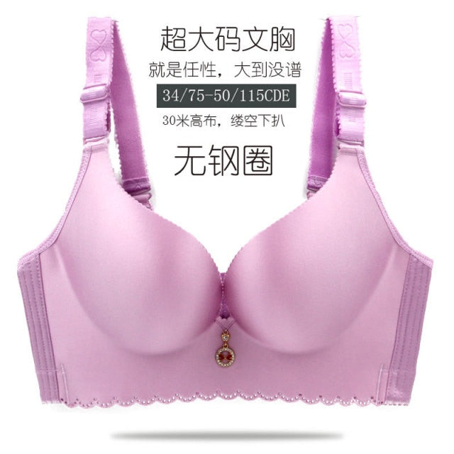 Seamless Large Sexy Strappy Lady Wireless Lingerie Push Up Bra