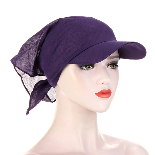 Classic Turban with Pre-Tied Square Scarf Summer Hat