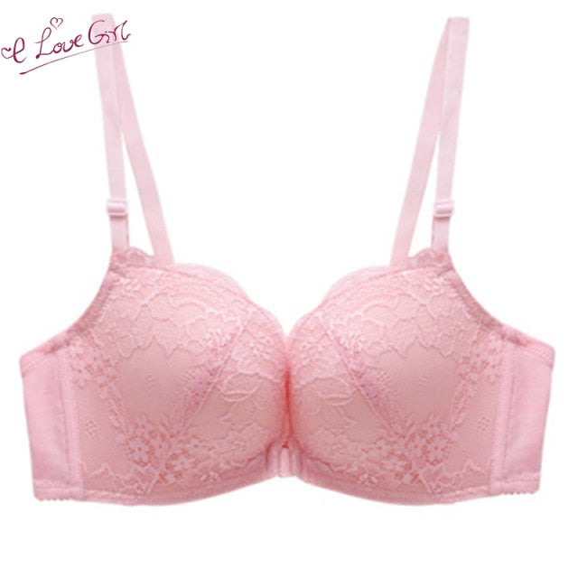Sexy Front Closure Comfortable Seamless Push Up And Lace Bra
