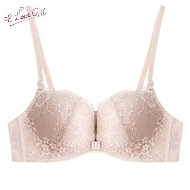 Sexy Front Closure Comfortable Seamless Push Up And Lace Bra